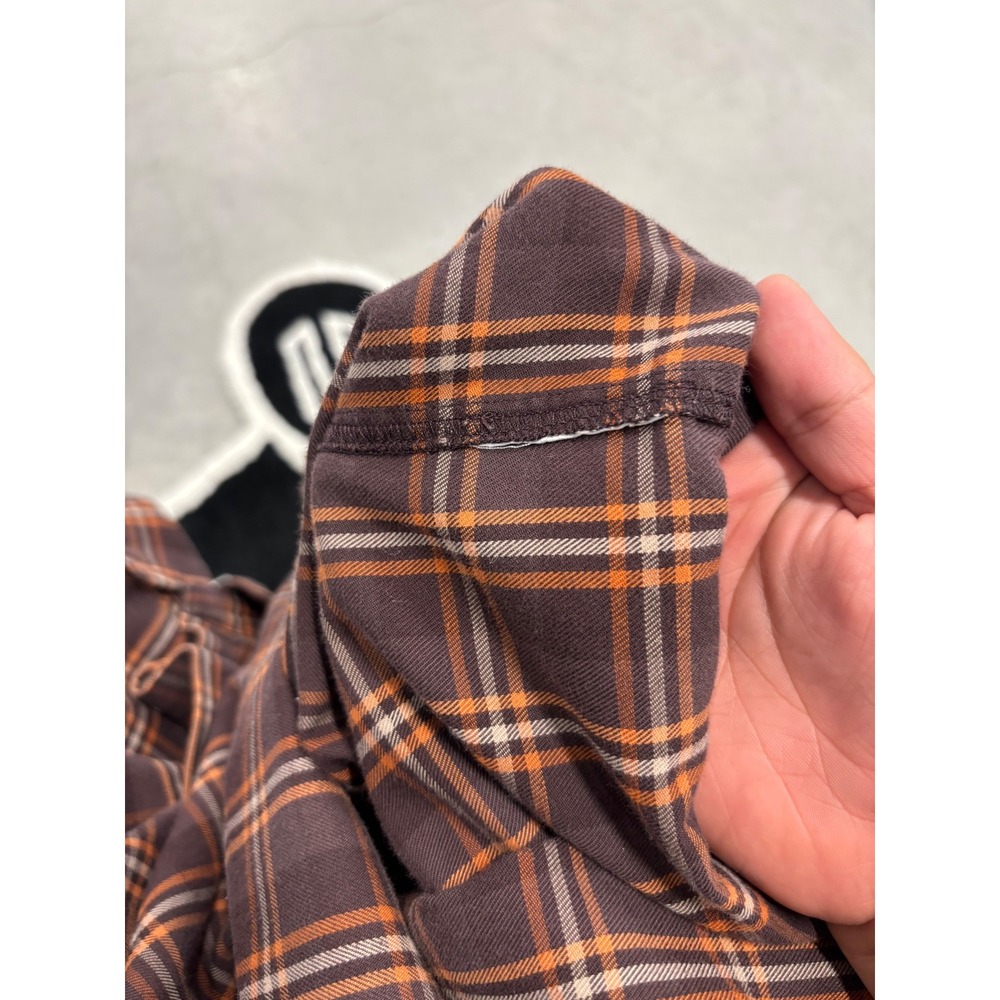 Arcteryx Mens Plaid Long Sleeve Snap Button Down Shirt Brown Orange Small - Picture 5 of 9
